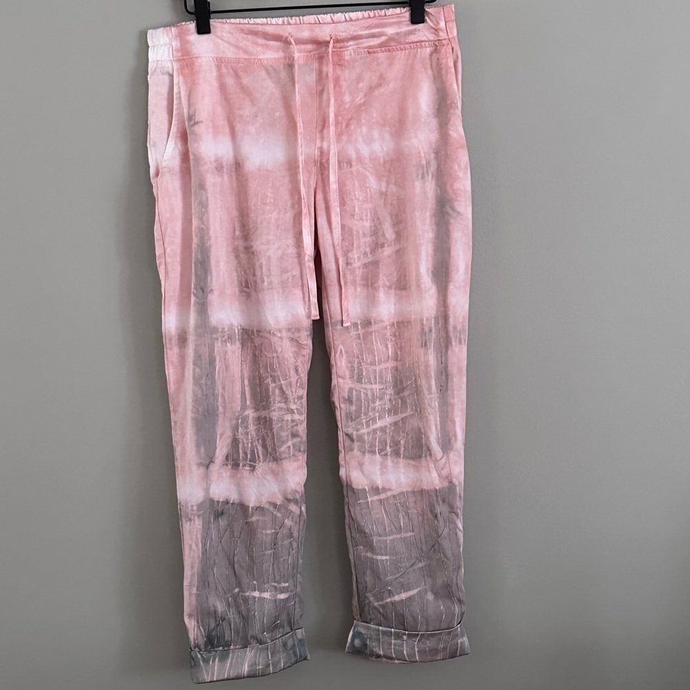 XCVI Pants Women's Pink Gray Green Tie Dye Silky Soft Loungewear